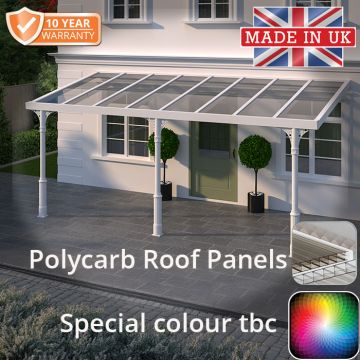 6x3m Heritage Aluminium Veranda - Special Colour -TBC - 3 Posts - Opal Polycarbonate Roof Panels