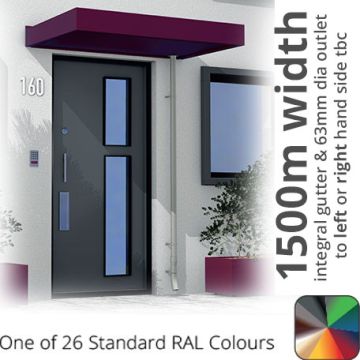 1.5m Finchley Contemporary Aluminium Canopy - PPC in One of 26 Standard RAL Colours TBC