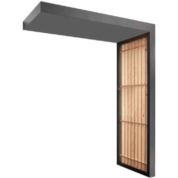 BS200 Aluminium Rect. Canopy 200x90cm with LH 220cm Timberline Right-Hand Side Panel - Anthracite Grey