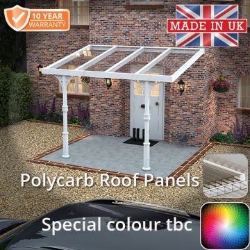 3x3m Heritage Aluminium Veranda - Special Colour -TBC - 2 Posts - Opal Polycarbonate Roof Panels