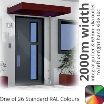 2m Finchley Contemporary Aluminium Canopy - PPC in One of 26 Standard RAL Colours TBC