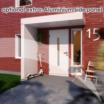 PPC Aluminium Side Panel - Max 2.4m tall - 955 or 1155mm Depth - Swiss Canopy add on